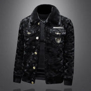 Hiver hommes or fourrure de vison épaissi peau de mouton hydrofuge une pièce col Manteau hommes laine Trench Manteau Homme Hiver