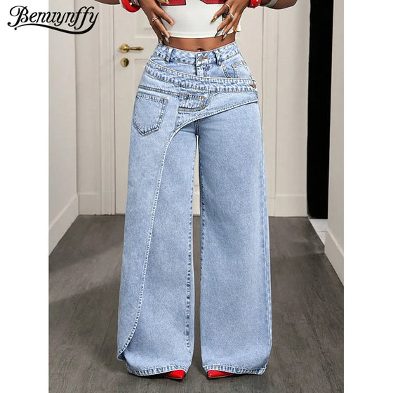 Jean Femme Y2K Coupe Large 2-en-1 - vue 1