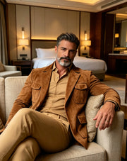 Blazer Homme Effet Daim Safari - vue 6