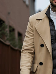Pardessus en laine à Double boutonnage pour hommes, Trench-Coat épais, coupe-vent, chaud, tendance de la mode européenne et américaine, hiver