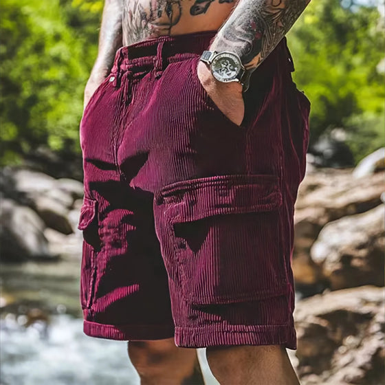 Short Cargo Homme Velours Côtelé Vintage