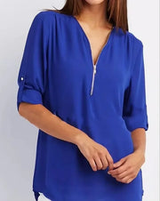 Blouse Femme Mousseline Col V - vue 3