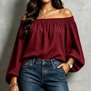 Blouse Femme Épaules Dénudées Manches Lanterne - vue 3