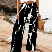Pantalon Palazzo Femme Imprimé Floral Taille Haute