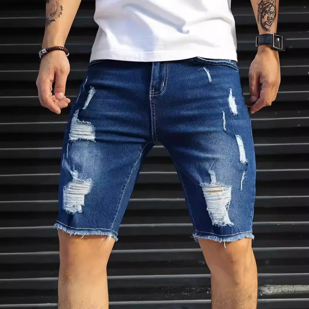 Short en Jean Homme Noir Délavé - vue 1