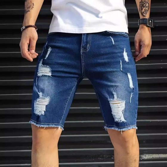 Short en Jean Homme Noir Délavé - vue 1
