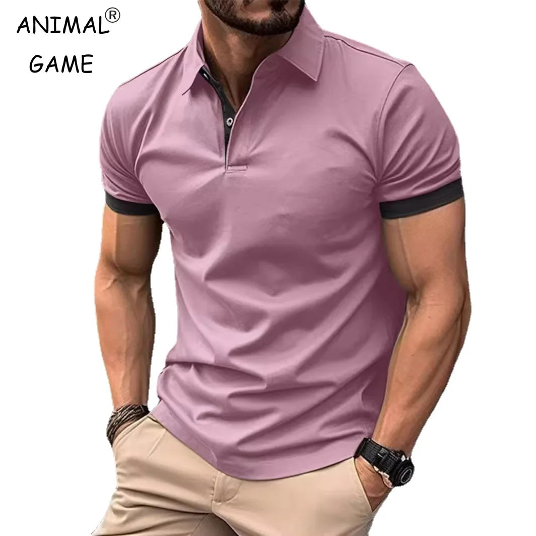 Polo Homme Bicolore Manches Courtes - vue 1