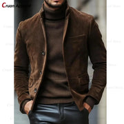 (One Blazer) Veste en velours pour homme, coupe ajustée, sur mesure, pour anniversaire, banquet, activités quotidiennes, manteau décontracté, 1 pièce