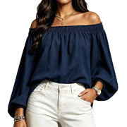 Blouse Femme Épaules Dénudées Manches Lanterne - vue 5