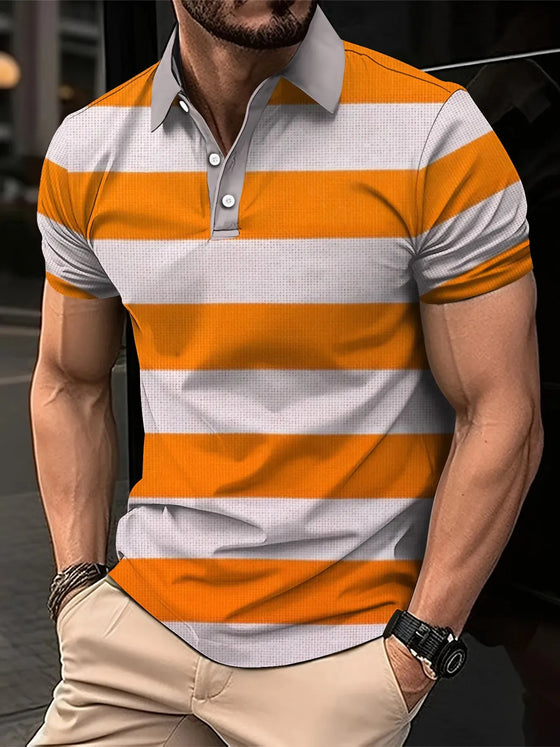 Polo Homme Rayé Respirant - vue 1