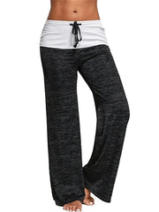Pantalon de Yoga extensible à jambes larges pour femmes, grande taille 1XL-5XL, décontracté, ample, avec cordon de serrage, à la mode