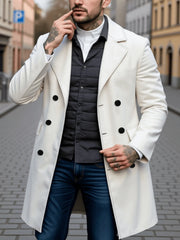 Pardessus en laine à Double boutonnage pour hommes, Trench-Coat épais, coupe-vent, chaud, tendance de la mode européenne et américaine, hiver