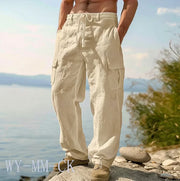Pantalon Homme Lin et Coton Multipoches - vue 2