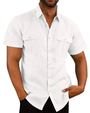 Chemise Homme Lin Manches Courtes - vue 5