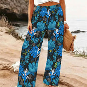 Pantalon Palazzo Femme Imprimé Floral Taille Haute