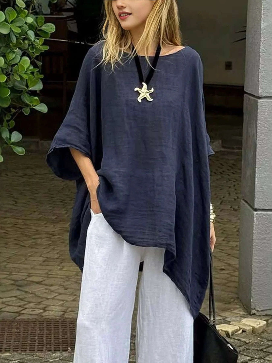 Haut Ample Ourlet Asymétrique Grande Taille