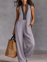 Full Size Sleeveless Wide-Leg Jumpsuit Plus SIze - photo produit 4 - VELZAR