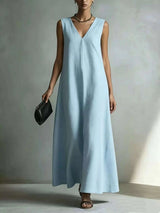 Full Size V-Neck Sleeveless Maxi Dress Plus Size - photo produit 6 - VELZAR