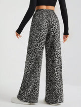 Full Size Leopard Print Wide Leg Pants Plus Size - photo produit 4 - VELZAR