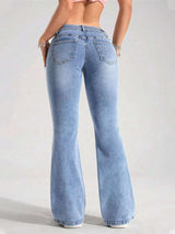 Washed Flare Leg Jeans - photo produit 4 - VELZAR
