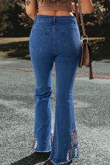 Embroidered Bootcut Jeans - photo produit 3 - VELZAR