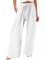 Full Size Wide Leg Pants with Drawstring Waist Plus Size - photo produit 6 - VELZAR