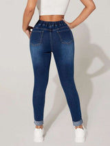 Drawstring Cropped Jeans - photo produit 2 - VELZAR