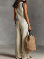 Full Size Sleeveless Wide-Leg Jumpsuit Plus SIze - photo produit 2 - VELZAR
