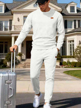 Men's Full Size Casual Textured Top and Pants Set Plus Size - photo produit 3 - VELZAR