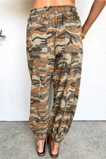 Pantalon Jogger Imprimé Camouflage Taille Élastique à Cordon - photo produit 2 - VELZAR