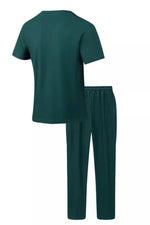 Men's Full Size Lace-Up Front Top and Pants Casual Set Plus Size - photo produit 2 - VELZAR