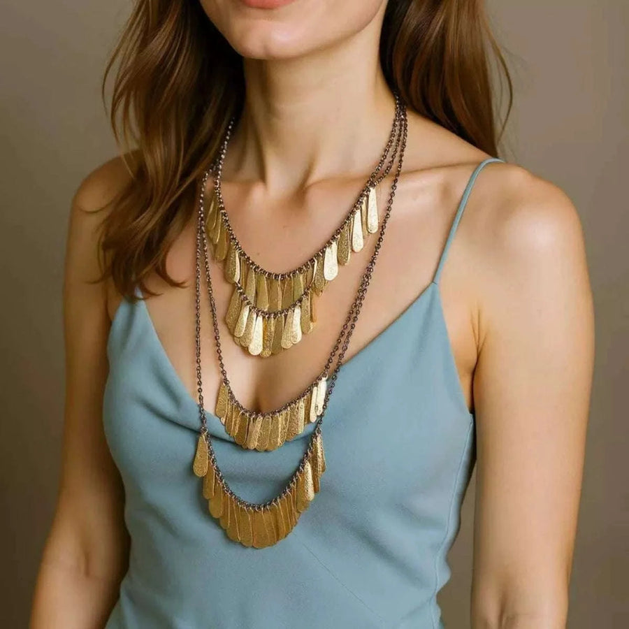 Collier à Pompons Plaqué Or 18K Lot de 4