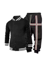 Men's Full Size Striped Long Sleeve Top and Pants Set Plus Size - photo produit 5 - VELZAR