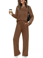 Full Size Long Sleeve Round Neck Top and Pants Set Plus Size - photo produit 22 - VELZAR