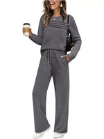 Full Size Long Sleeve Round Neck Top and Pants Set Plus Size - photo produit 19 - VELZAR