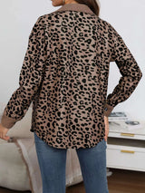Full Size Leopard Print Button-Down Jacket Plus Size - photo produit 6 - VELZAR