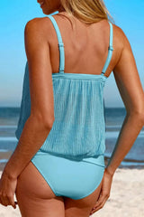 Ensemble Tankini Col Carré Fines Bretelles - photo produit 3 - VELZAR