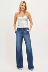 RISEN – Jean Taille Haute Jambe Large Poches en Biais - photo produit 6 - VELZAR
