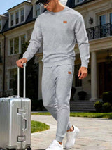 Men's Full Size Casual Textured Top and Pants Set Plus Size - photo produit 1 - VELZAR