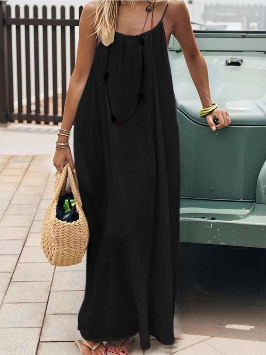 Robe Longue Dos Nu Col Rond Grande Taille