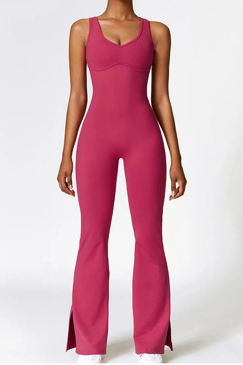 Basic Bae – Combinaison de Sport Sans Manches Bootcut Fendue - photo produit 1 - VELZAR