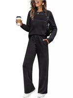 Full Size Long Sleeve Round Neck Top and Pants Set Plus Size - photo produit 10 - VELZAR