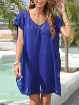 Crochet Trim Beach Cover Up Dress - photo produit 4 - VELZAR