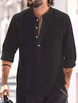 Chemise Manches Longues Détail Boutonné Grande Taille Homme - photo produit 1 - VELZAR