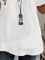 Blouse Femme Col Tailleur Manches Courtes - vue 6