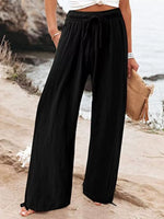 Full Size Wide Leg Pants with Drawstring Waist Plus Size - photo produit 9 - VELZAR