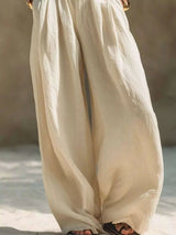 Full Size Elastic Waistband Wide Leg Pants Plus Size - photo produit 2 - VELZAR