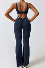 Basic Bae – Combinaison de Sport Cut-Out Froncée Bootcut Sans Manches - photo produit 5 - VELZAR