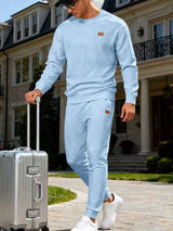 Men's Full Size Casual Textured Top and Pants Set Plus Size - photo produit 6 - VELZAR