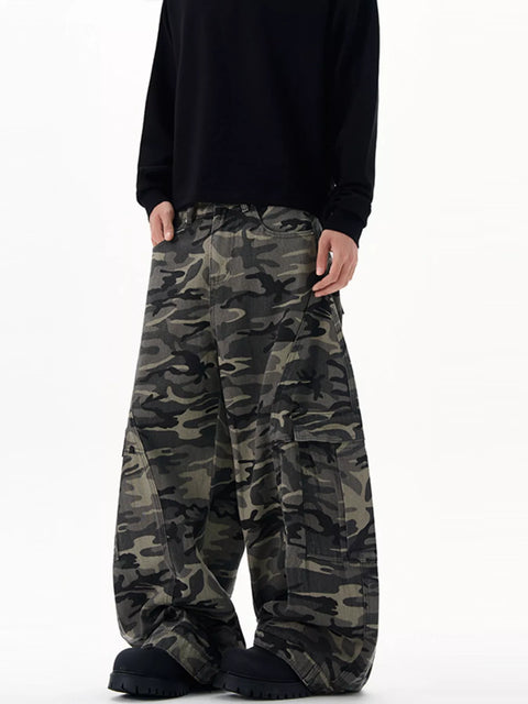 Pantalon Cargo Camouflage Coupe Ample Homme - photo produit 1 - VELZAR